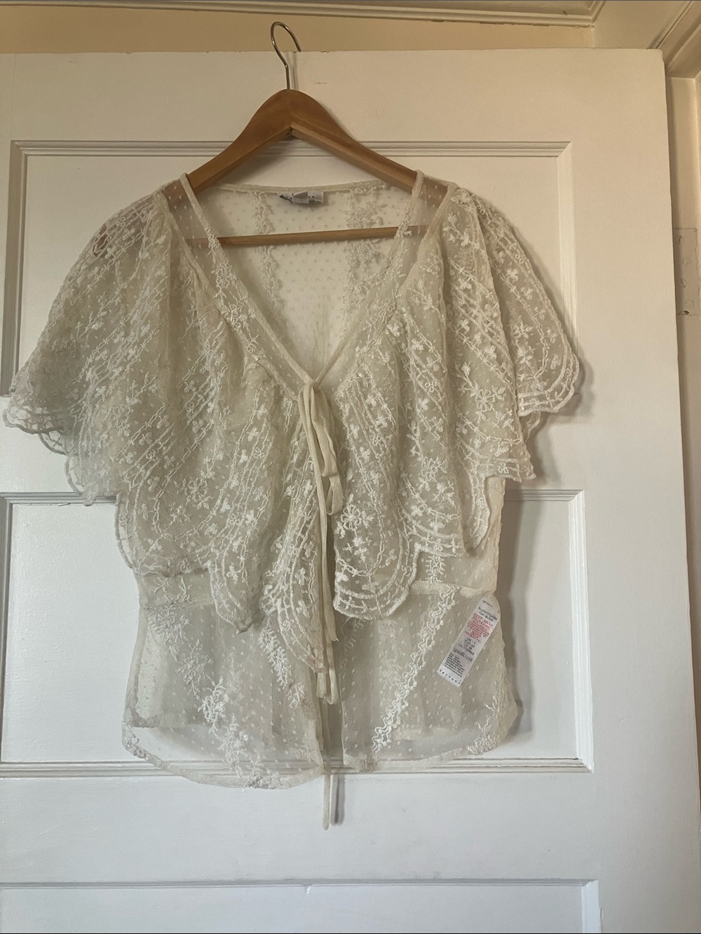 Top shop cream lace romantic cream top